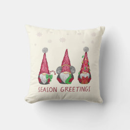 Elfenbeinrot Wasserfarbe Skandinavischer Weihnacht Kissen