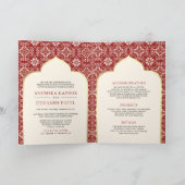 Elfenbeinrotes Muster in einer indischen Hochzeit Einladung (Innenseite)