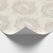 Elfenbeinschädel Damask Gemustert Geschenkpapier (Ecke)