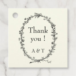 Elfenbeinschicke Hochzeit rustikaler Kranz Geschenkanhänger