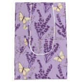 Elfenbeinschmetterlinge mit Lavendel-Blume Mittlere Geschenktüte (Rückseite)
