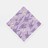Elfenbeinschmetterlinge und Lavendel-Blume Serviette (Ecke)