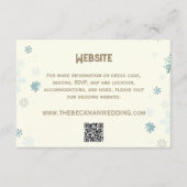 Elfenbeinschneeflocken Details Winterwunder Hochze Begleitkarte (Vorderseite)