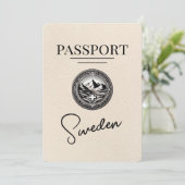 Elfenbeinschwedischer Pass Save the Date (Stehend Vorderseite)