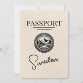 Elfenbeinschwedischer Pass Save the Date (Vorderseite)