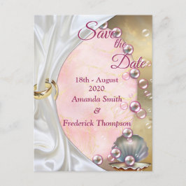 Elfenbeinseide, Goldeln und Perlen und Marmor Ankündigungspostkarte