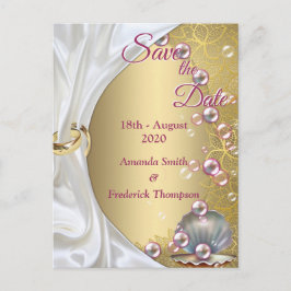 Elfenbeinseide, Goldeln und Perlen und Marmor Ankündigungspostkarte