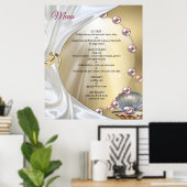 Elfenbeinseide, Goldeln und Perlen und Marmor Poster (Heimbüro)