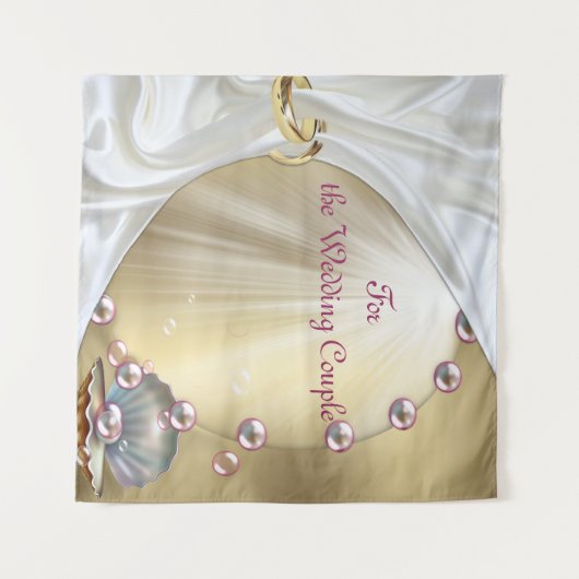 Elfenbeinseide, Goldeln und Perlen und Marmor Wandteppich (Vorderseite (Horizontal))