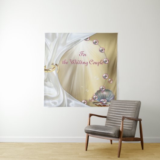 Elfenbeinseide, Goldeln und Perlen und Marmor Wandteppich (Beispiel)