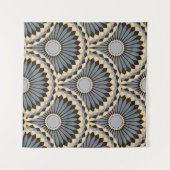 Elfenbeinsilber: Zirkuläre Blumenfolie. Wandteppich (Vorderseite (Horizontal))