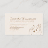 Elfenbeinspirituelle Sterne Hands Therapie Körperm Visitenkarte (Rückseite)