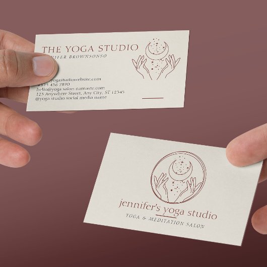 Elfenbeinstars Energieheilung Hand Moon spirituell Visitenkarte