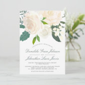 Elfenbeinträume Hochzeitseinladung Einladung (Stehend Vorderseite)