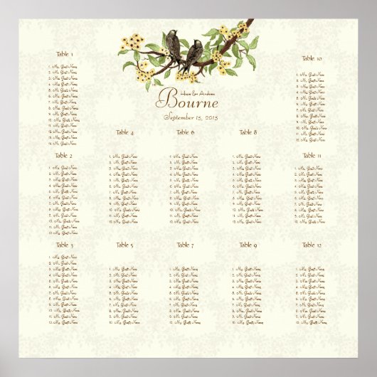 Elfenbeinvögel mit Vintager Liebe Poster (Vorne)