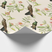 Elfenbeinvögel und Blätter Geschenkpapier (Ecke)