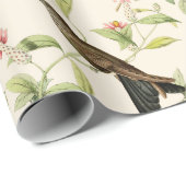 Elfenbeinvögel und Blätter Geschenkpapier (Rolleneckpunkt)