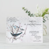 Elfenbeinvögel Vintager Vogelkäfig Einladung (Stehend Vorderseite)