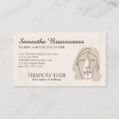 Elfenbeinweibchen Minimalistisch Makeup Face Hair Visitenkarte (Rückseite)