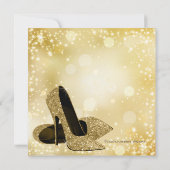 Elfenbeinweibchen und Gold Geburtstagsparty Einladung (Rückseite)