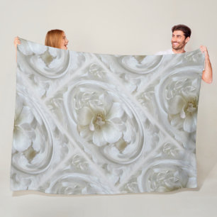 Elfenbeinweiß Fleecedecke