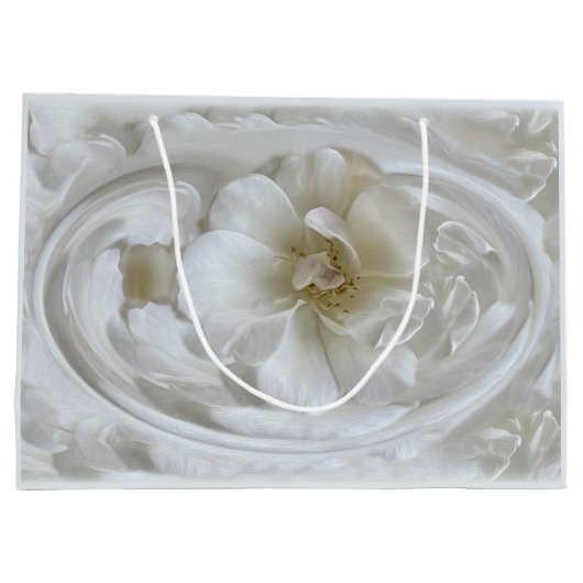 Elfenbeinweiß Große Geschenktüte (Rückseite)