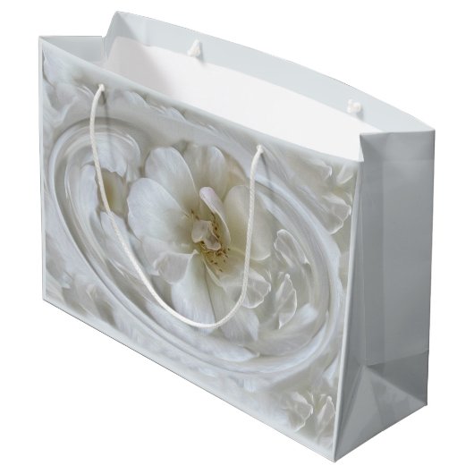 Elfenbeinweiß Große Geschenktüte (Rückseite Schrägansicht)