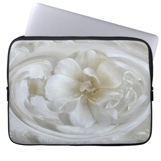 Elfenbeinweiß Laptopschutzhülle (Vorderseite)