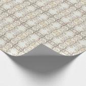 Elfenbeinweißblumengold Blätter Umschlagpapier Geschenkpapier (Ecke)