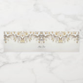 Elfenbeinweißblütengolden Blätter Wasserflasche Wasserflaschenetikett (Einzelnes Label)