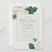 Elfenbeinweißcreme Vintages Blumenkohl Brautparty Einladung (Vorderseite)