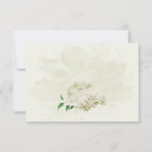 Elfenbeinweiße Blume Grüne Hochzeit Dankeskarte (Rückseite)