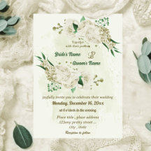 Elfenbeinweiße Blume Grüne Hochzeit