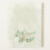 Elfenbeinweiße Blume Grüne Hochzeit Planer (Rückseite)