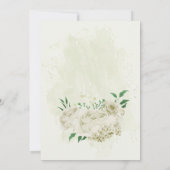 Elfenbeinweiße Blume Grünpflanzen Geburtstag Einladung (Rückseite)