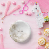 Elfenbeinweiße Blume Pappteller (Party)