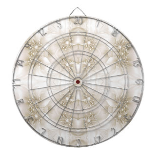 Elfenbeinweiße Blumen Dartboard Dartscheibe
