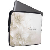 Elfenbeinweiße Blumen-Laptoptasche Laptopschutzhülle (Vorne Rechts)
