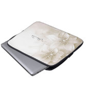 Elfenbeinweiße Blumen-Laptoptasche Laptopschutzhülle (Vorne Knopf)