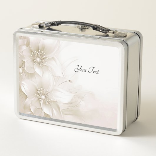 Elfenbeinweiße Blumen Lunchbox (Rückseite)