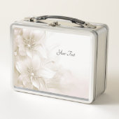 Elfenbeinweiße Blumen Lunchbox (Vorderseite)