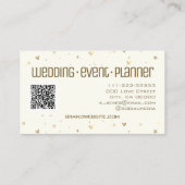 Elfenbeinweiße Creme Glitzer Liebe Herz Form Chic Visitenkarte (Rückseite)