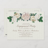 Elfenbeinweiße Creme Vintage florale Engagement Pa Postkarte (Vorne/Hinten)