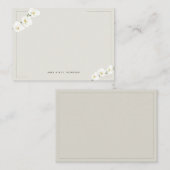 Elfenbeinweiße Orchideen Einfache Elegante Hochzei Mitteilungskarte (Vorne/Hinten)