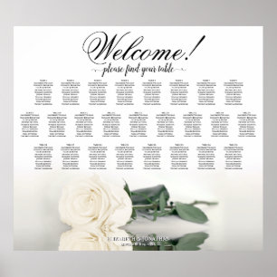 Elfenbeinweiße Rose Elegant 25 Tabelle Seating Cha Poster