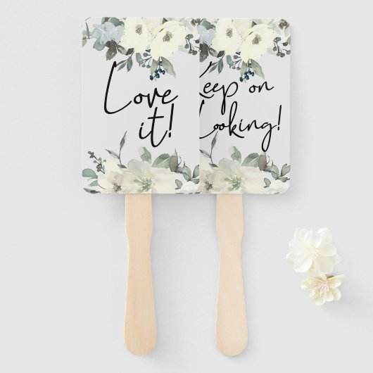 Elfenbeinweiße Rosen floral sagen Ja zum Kleid Fächer (Vorne und Hinten)