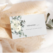 Elfenbeinweiße Rosenfloralkarte Hochzeitscortkarte Platzkarte