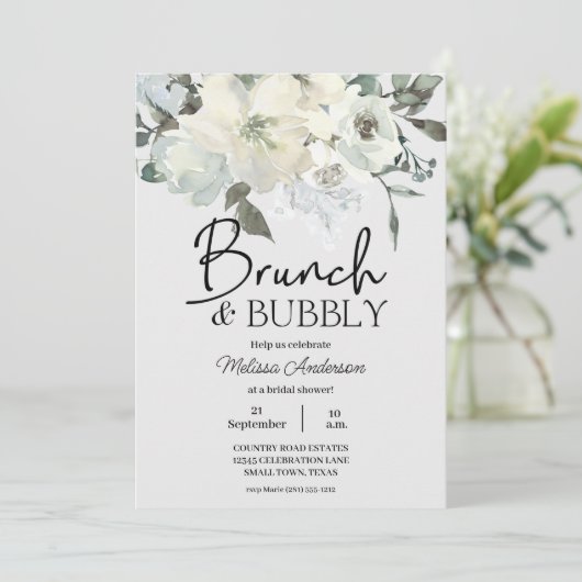 Elfenbeinweiße Wasserfarbe Blumengebäck Brautparty (Stehend Vorderseite)