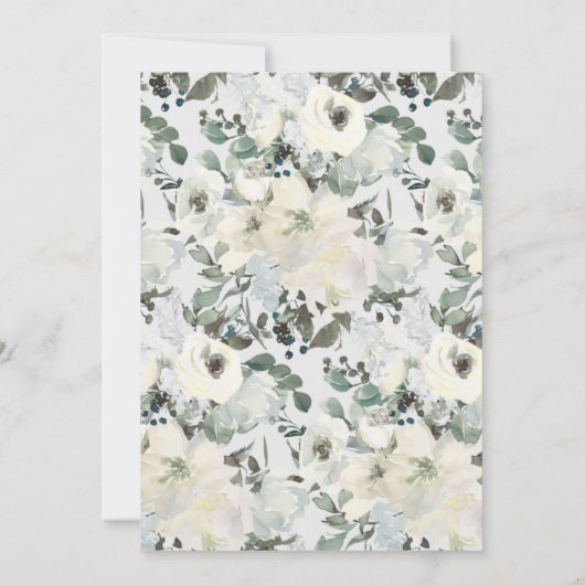 Elfenbeinweiße Wasserfarbe Blumengebäck Brautparty (Rückseite)