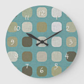 Elfenbeinweißer Beige Aquamarines, blaues Rundquad Große Wanduhr (Vorderseite)